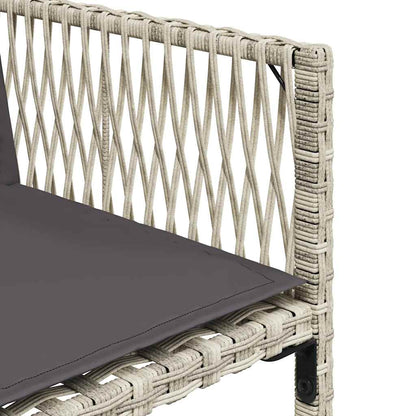 11-tlg. Garten-Essgruppe mit Kissen Hellgrau Poly Rattan