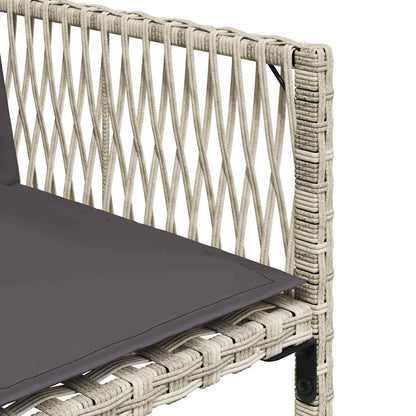 13-tlg. Garten-Essgruppe mit Kissen Hellgrau Poly Rattan