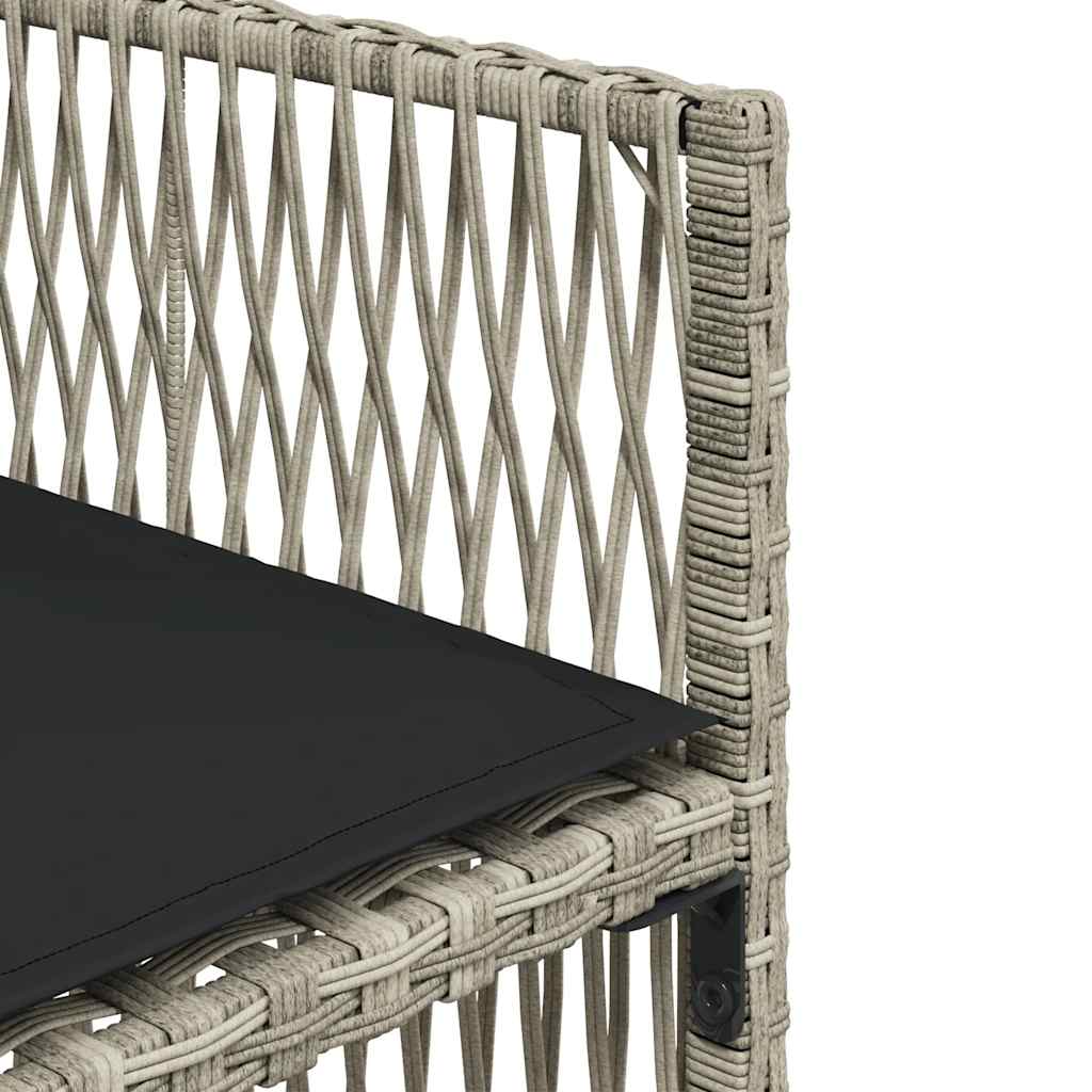 7-tlg. Garten-Essgruppe mit Kissen Hellgrau Poly Rattan