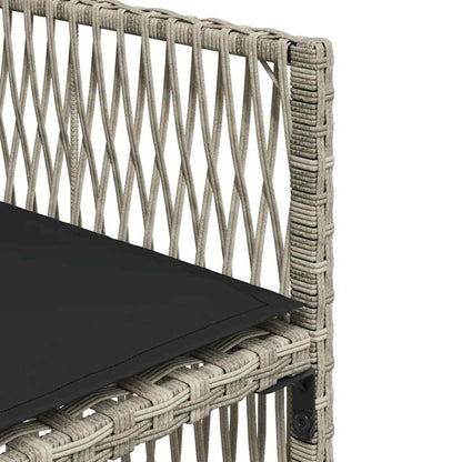 7-tlg. Garten-Essgruppe mit Kissen Hellgrau Poly Rattan