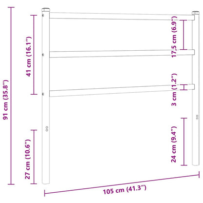 Ersatz-Kopfteil Metall Weiß 100 cm