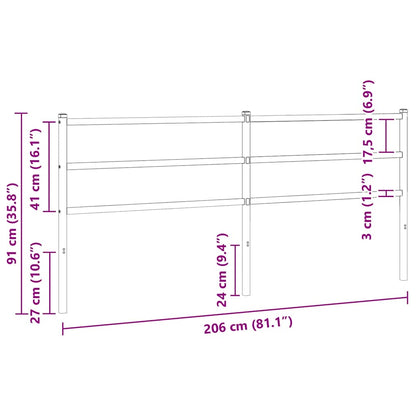 Ersatz-Kopfteil Metall Weiß 160 cm