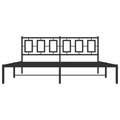Bettgestell mit Kopfteil Metall Schwarz 183x213 cm