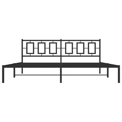 Bettgestell mit Kopfteil Metall Schwarz 193x203 cm
