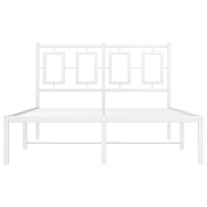 Bettgestell mit Kopfteil Metall Weiß 120x200 cm