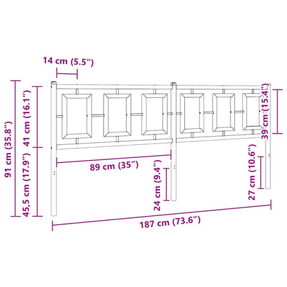 Ersatz-Kopfteil Metall Weiß 180 cm