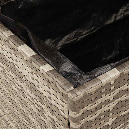 Gartentruhe Grau 110x55x63 cm Poly Rattan Akazienholz