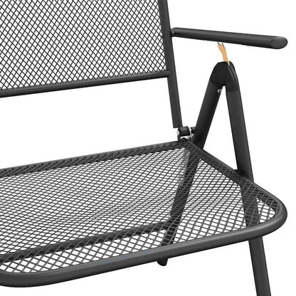 7-tlg. Garten-Essgruppe Anthrazit Streckgitter