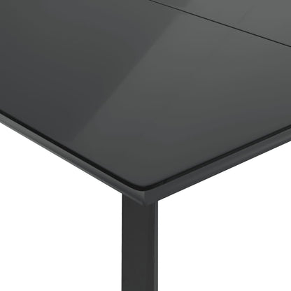 7-tlg. Garten-Essgruppe mit Kissen Schwarz Poly Rattan