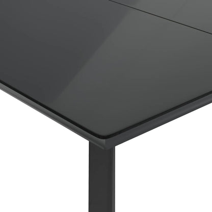 5-tlg. Garten-Essgruppe mit Kissen Schwarz Poly Rattan