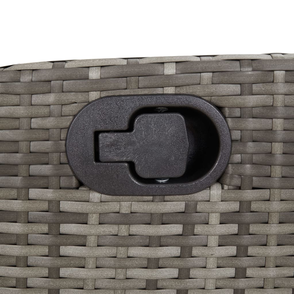 3-tlg. Bistro-Set mit Kissen Grau Poly Rattan