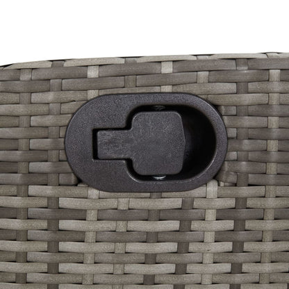 3-tlg. Bistro-Set mit Kissen Grau Poly Rattan