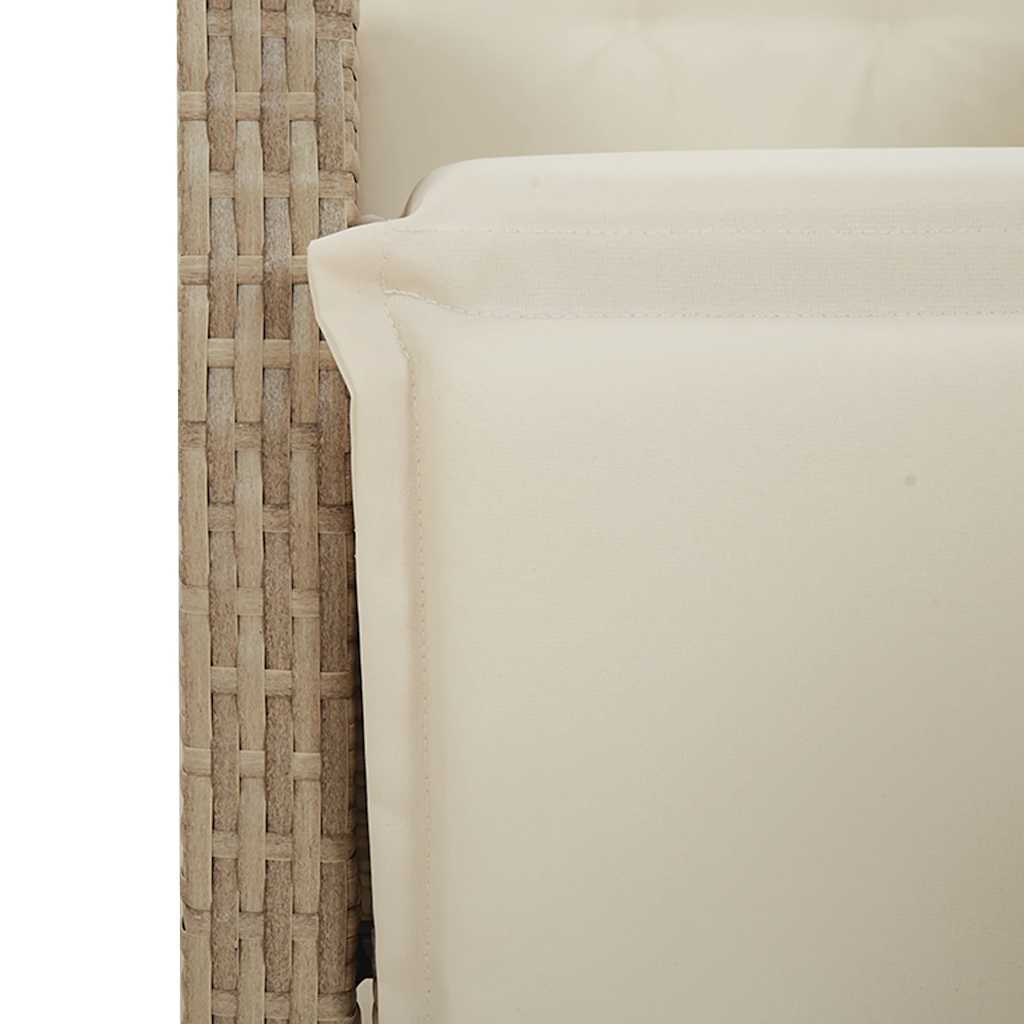 9-tlg. Garten-Essgruppe mit Kissen Beige Poly Rattan
