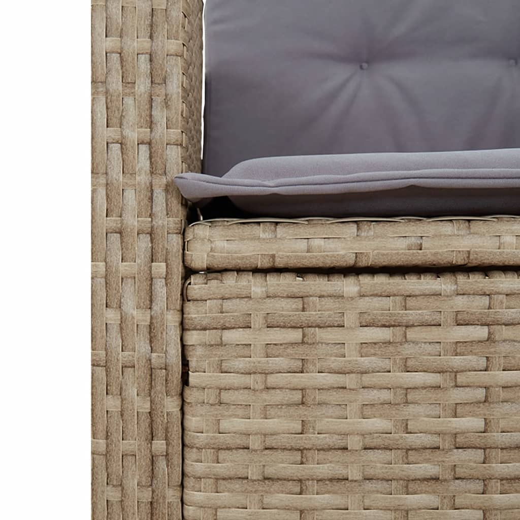5-tlg. Garten-Essgruppe mit Kissen Beige Poly Rattan