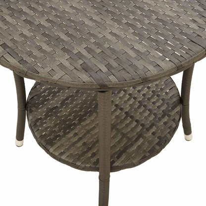 Gartenstühle Verstellbar 2 Stk. mit Tisch Grau Poly Rattan