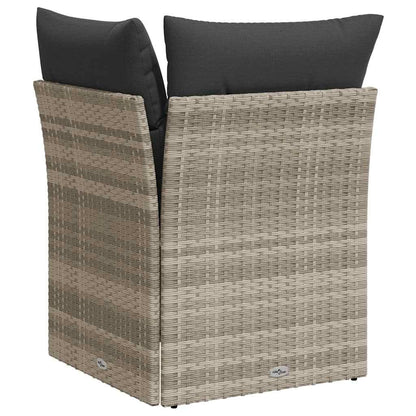 Garten-Ecksofa mit Kissen Hellgrau Poly Rattan