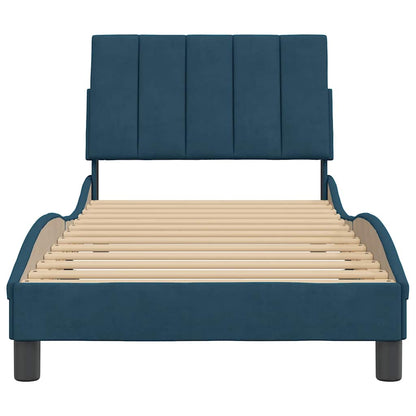 Bettgestell ohne Matratze "Hanko" Blau 90x190 cm Samt