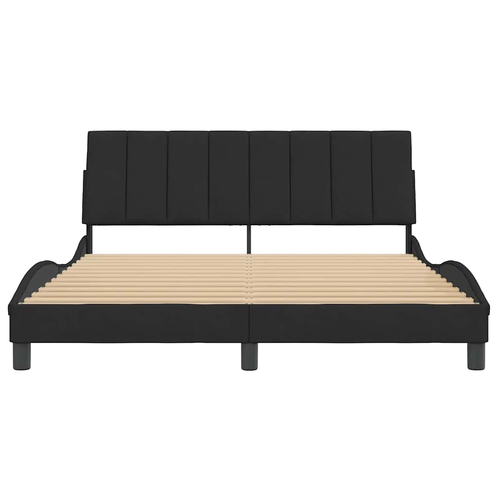 Bettgestell ohne Matratze "Hanko" Schwarz 160x200 cm Samt