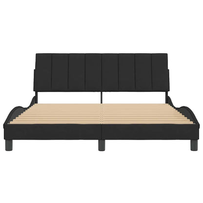 Bettgestell ohne Matratze "Hanko" Schwarz 160x200 cm Samt