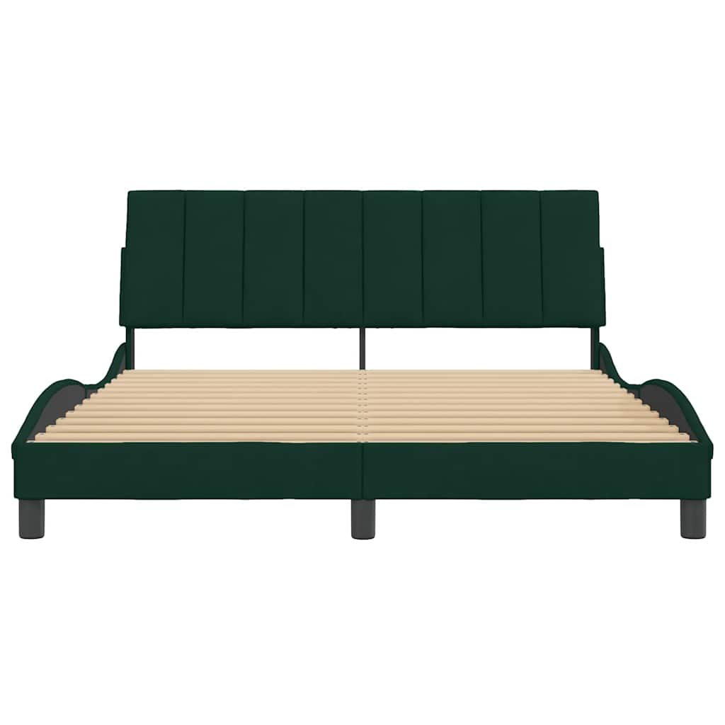 Bettgestell ohne Matratze "Hanko" Dunkelgrün 160x200 cm Samt