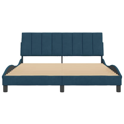 Bettgestell ohne Matratze "Hanko" Blau 160x200 cm Samt