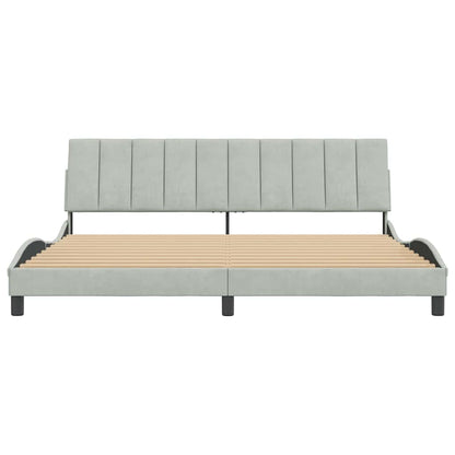 Bettgestell ohne Matratze "Hanko" Hellgrau 200x200 cm Samt