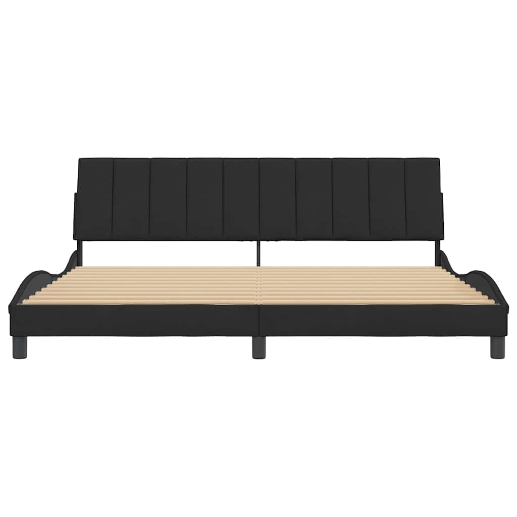 Bettgestell ohne Matratze "Hanko" Schwarz 200x200 cm Samt