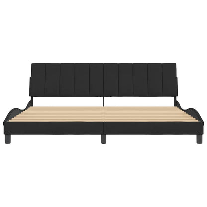 Bettgestell ohne Matratze "Hanko" Schwarz 200x200 cm Samt