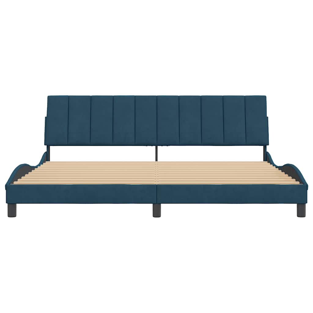 Bettgestell ohne Matratze "Hanko" Blau 200x200 cm Samt