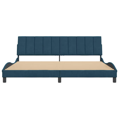 Bettgestell ohne Matratze "Hanko" Blau 200x200 cm Samt