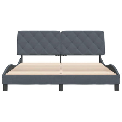 Bettgestell ohne Matratze Dunkelgrau 160x200 cm Samt