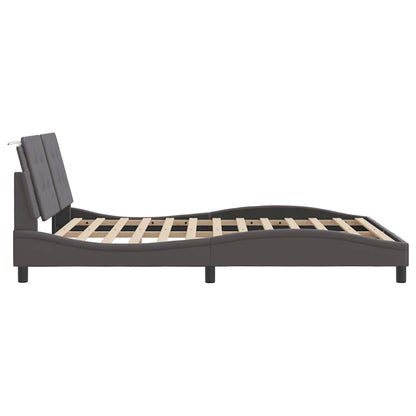 Bettgestell ohne Matratze "Zadar" Grau 160x200 cm Kunstleder