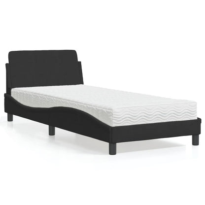 Bett mit Matratze "Dover" Schwarz 90x190 cm Samt
