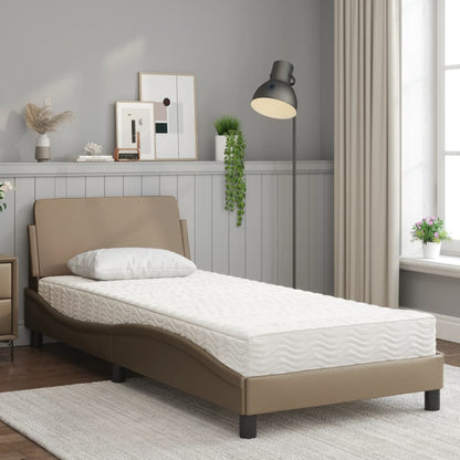 Bett mit Matratze "Dover" Cappuccino-Braun 90x190 cm Kunstleder