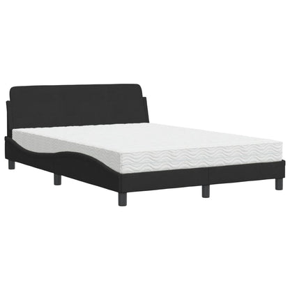 Bett mit Matratze "Dover" Schwarz 140x190 cm Samt