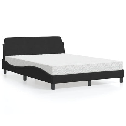 Bett mit Matratze "Dover" Schwarz 140x190 cm Samt
