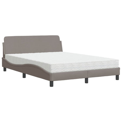 Bett mit Matratze "Dover" Taupe 140x200 cm Stoff