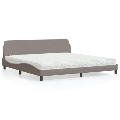 Bett mit Matratze "Dover" Taupe 200x200 cm Stoff