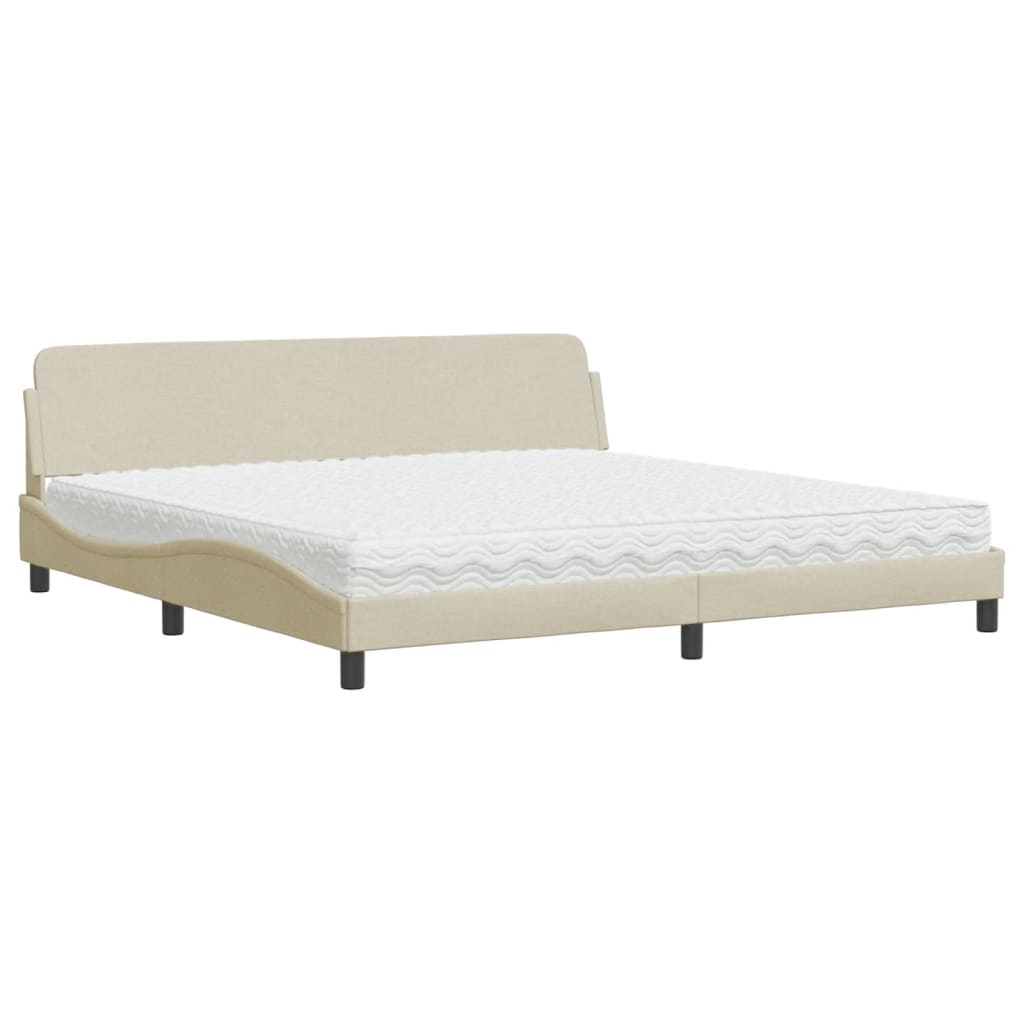Bett mit Matratze "Dover" Creme 200x200 cm Stoff