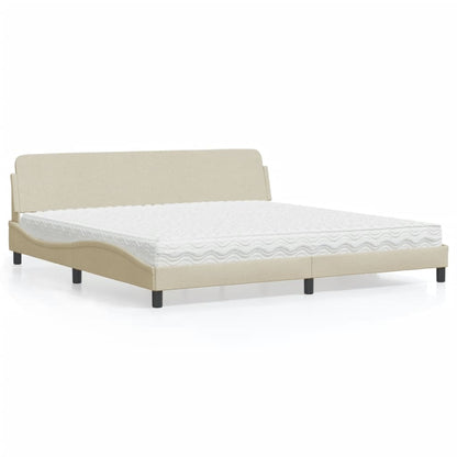 Bett mit Matratze "Dover" Creme 200x200 cm Stoff