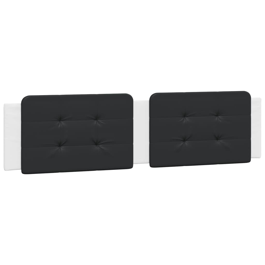 Bett mit Matratze "Zadar" Weiß und Schwarz 200x200 cm Kunstleder