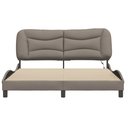 Bettgestell mit LED ohne Matratze "Hvar" Taupe 160x200 cm Stoff