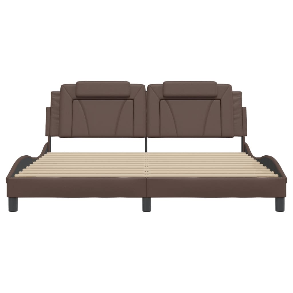 Bettgestell "Viana" mit LED ohne Matratze Braun 180x200 cm