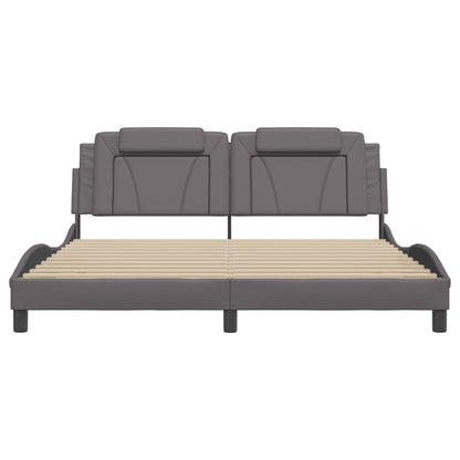 Bettgestell "Viana" mit LED ohne Matratze Grau 180x200 cm