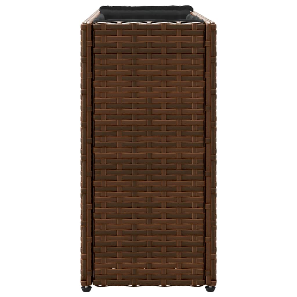 Pflanzkübel mit 2 Töpfen 2 Stk. Braun 90x20x40 cm Poly Rattan