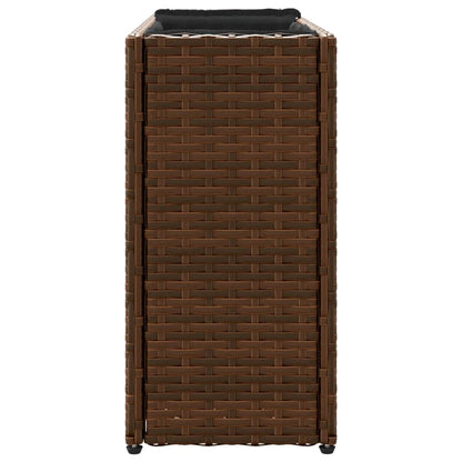 Pflanzkübel mit 2 Töpfen 2 Stk. Braun 90x20x40 cm Poly Rattan