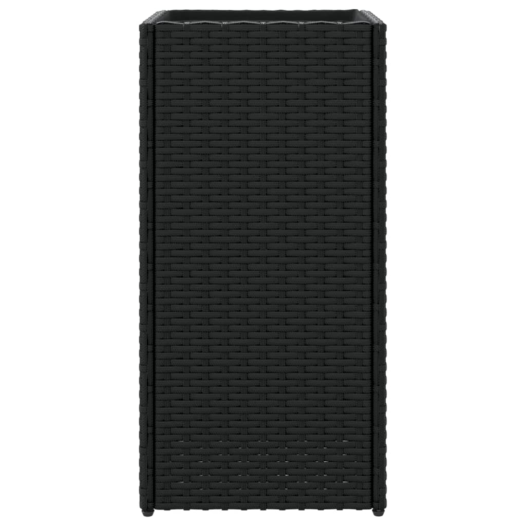 Pflanzkübel 2 Stk. Schwarz 30x30x60 cm Poly Rattan