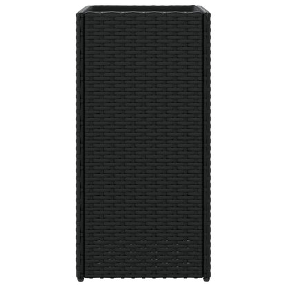 Pflanzkübel 2 Stk. Schwarz 30x30x60 cm Poly Rattan