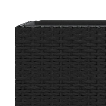 Pflanzkübel 2 Stk. Schwarz 30x30x60 cm Poly Rattan