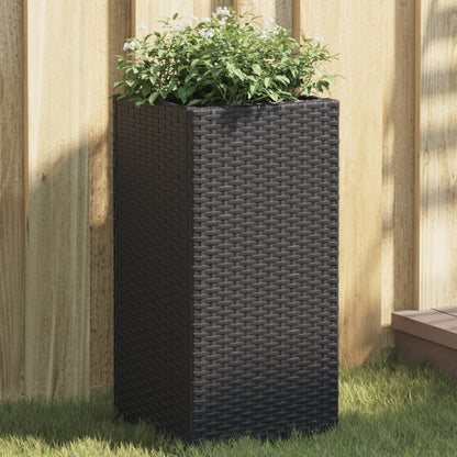 Pflanzkübel 2 Stk. Schwarz 30x30x60 cm Poly Rattan